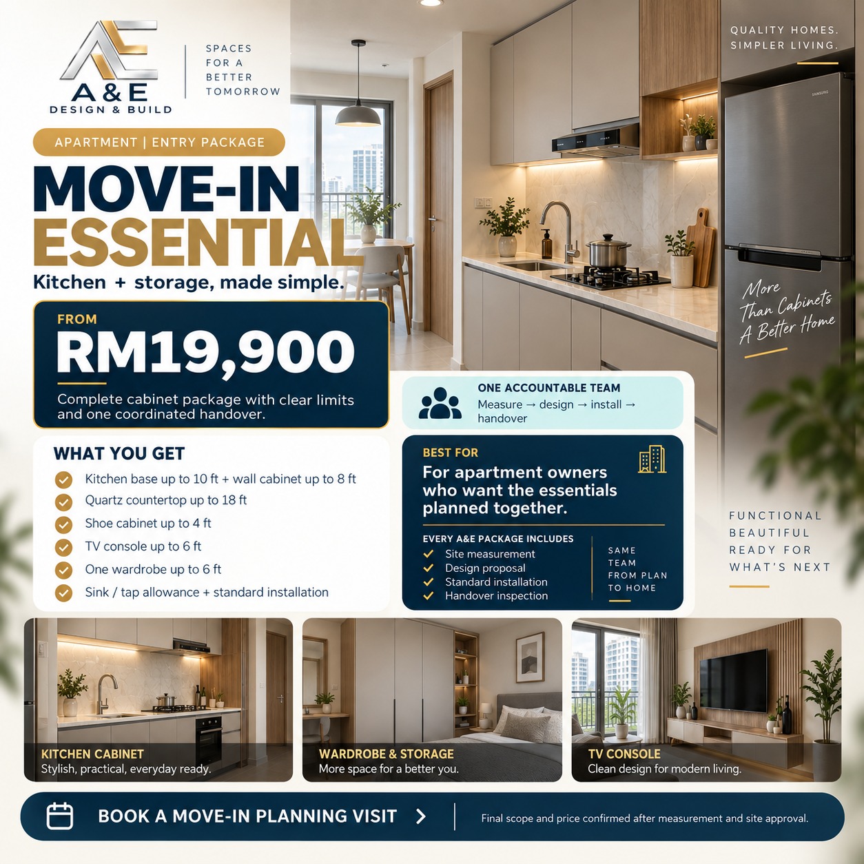 Poster pakej Apartment Move-In Essential — bermula dari RM19,900