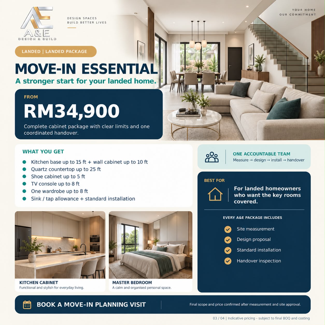 Poster pakej Landed Move-In Essential — bermula dari RM34,900